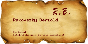 Rakovszky Bertold névjegykártya